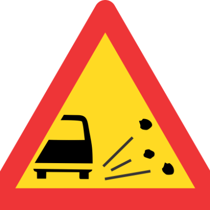 Tw338 temporary loose stones road sign 600mm 430x430